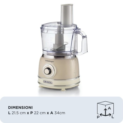 Robot Da Cucina 1000W 2 Velocita Serie Vintage 2,1 Litri Beige