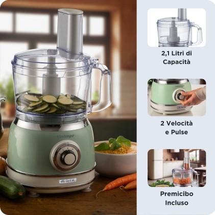 Robot Da Cucina 1000W 2 Velocita Serie Vintage 2,1 Litri Verde