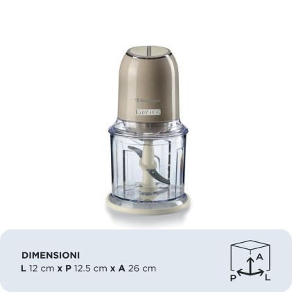 Tritatutto Chopper 400W Inox 4 Lame 600Ml Beige