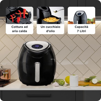 Friggitrice Ad Aria Xxl 7Litri 200G Nero