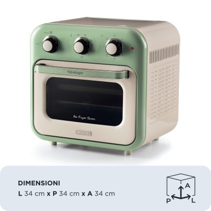 Friggitrice Ad Aria + Forno 16Litri Serie Vintage Verde