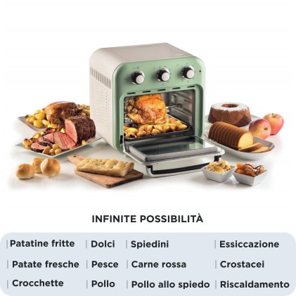 Friggitrice Ad Aria + Forno 16Litri Serie Vintage Verde