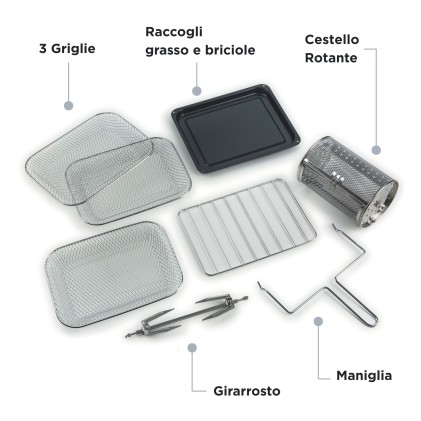 Friggitrice Ad Aria + Forno 16Litri Serie Vintage Verde