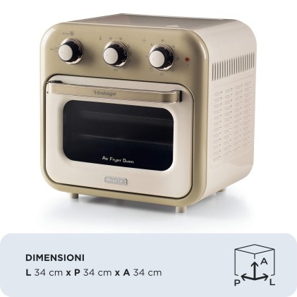 Friggitrice Ad Aria + Forno 16Litri Serie Vintage Beige