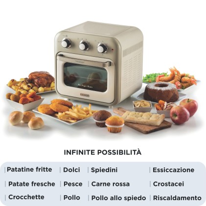 Friggitrice Ad Aria + Forno 16Litri Serie Vintage Beige