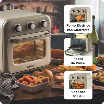 Friggitrice Ad Aria + Forno 16Litri Serie Vintage Beige