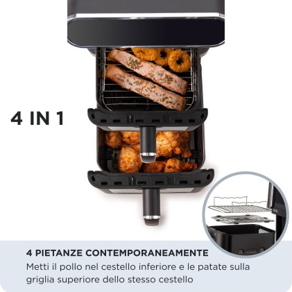 Friggitrice Ad Aria Doppio Cestello 552 11 Ariete Con Finestra Ari 4640