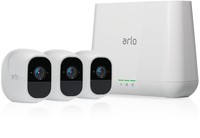 Arlo Pro 2 Vms4330P Kit Base Ssistema Di Videosorveglianza Wi-Fi Con 3 Telecamere Di Sorveglianza, Audio 2 Vie, Batteria Ricaricabile, Full Hd, Visione Notturna, Interno/Esterno, Vcr Opz, Alexa/Google Home