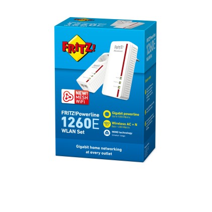 Powerline Fritz! 1260E Wlan Kit 2Pz Presa Passante