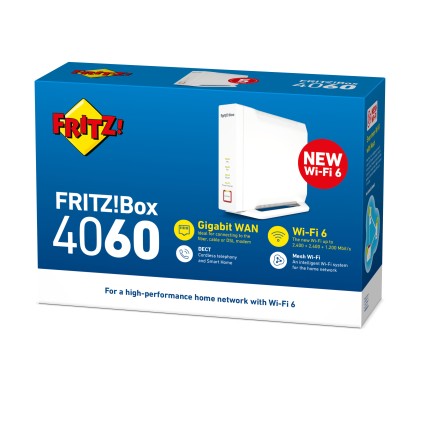 Repeater Fritz!Box 4060 1200 Mbit/S Triband 2,4+5+5Ghz Wifi 6 6Gbit/S