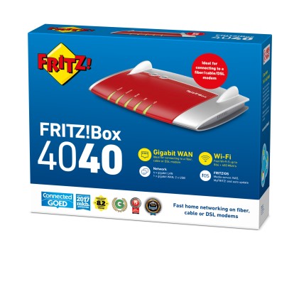 Avm Fritz! Router Fritz!Box 4040 International 4 Porte Lan Gigabit E 1 Porta Wan Gigabit Usb Firewall Integrato