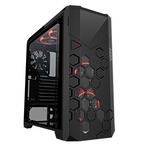 CASE Big Tower AZZA ATX Storm 6000B (B/Win-Glas,4xRGB)2xUSB3