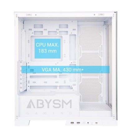 ABYSM Danube Sava H500 White Desktop Trasparente, Bianco