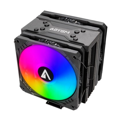 Ventola CPU Abysm Gaming Snow IV ARGB da 120 mm con dissipatore a 4 tubi di calore - Illuminazione ARGB - Velocità massima. 1600 giri/min - Colore Nero