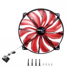 Aerocool Silent Master Ventola da 200mm a 800 giri a Led Rossi