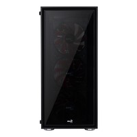 Aerocool Quartz RED Case Middle Tower Full Tempered Glass Panel