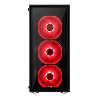 Aerocool Quartz RED Case Middle Tower Full Tempered Glass Panel