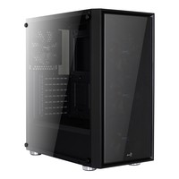 Aerocool Quartz RED Case Middle Tower Full Tempered Glass Panel