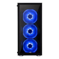 Aerocool Quartz BLUE Case Middle Tower Full Tempered Glass Panel