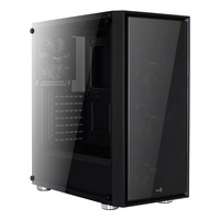 Aerocool Quartz BLUE Case Middle Tower Full Tempered Glass Panel