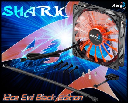 Aerocool Shark Ventola da 140mm a 1500giri Orange Edition