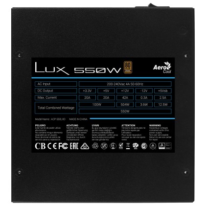 Aerocool LUX 550 Alimentatore da 550W 80Plus Bronze
