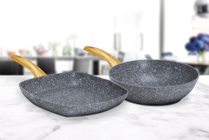 Aeternum Set Wok Saltapasta 28cm + Griglia 28x28cm Madame Wood Petravera Plus