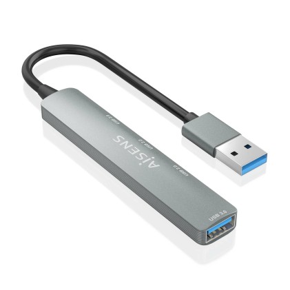 AISENS A106-0859 hub di interfaccia USB 3.2 Gen 1 (3.1 Gen 1) Type-A 5000 Mbit/s Grigio