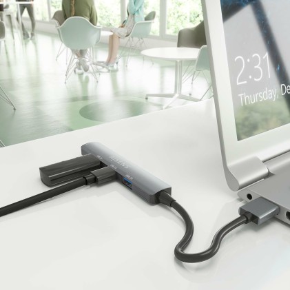 AISENS A106-0859 hub di interfaccia USB 3.2 Gen 1 (3.1 Gen 1) Type-A 5000 Mbit/s Grigio