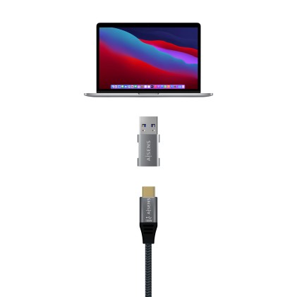 AISENS A108-0655 adattatore per inversione del genere dei cavi USB C USB A Grigio