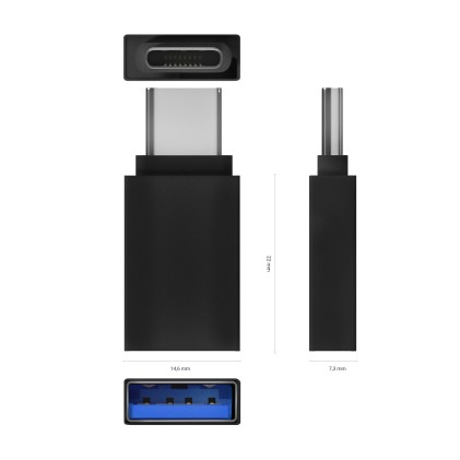 AISENS A108-0717 adattatore per inversione del genere dei cavi USB-C USB-A Nero