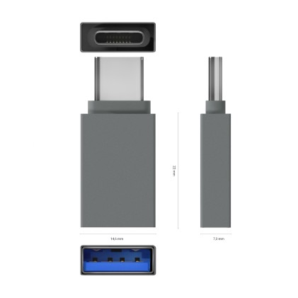 AISENS A108-0718 adattatore per inversione del genere dei cavi USB-C USB-A Grigio