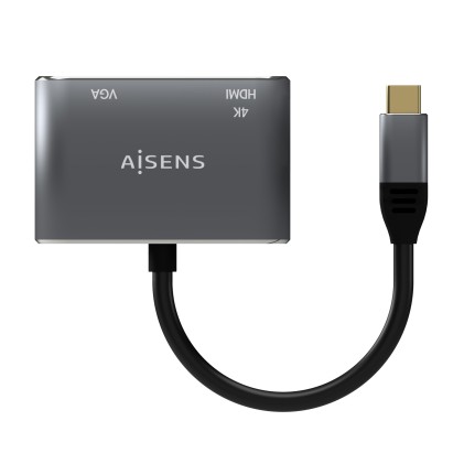 AISENS A109-0627 cavo e adattatore video 0,15 m USB tipo-C HDMI + VGA (D-Sub) Grigio