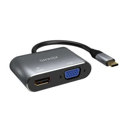 AISENS A109-0627 cavo e adattatore video 0,15 m USB tipo-C HDMI + VGA (D-Sub) Grigio