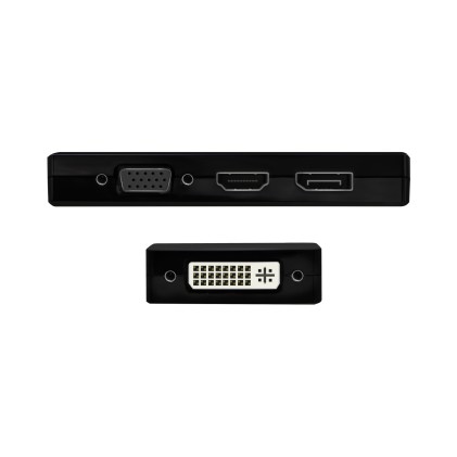 AISENS A109-0679 cavo e adattatore video 0,15 m USB tipo-C DVI + VGA + DisplayPort + HDMI Nero