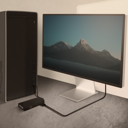 AISENS A109-0679 cavo e adattatore video 0,15 m USB tipo-C DVI + VGA + DisplayPort + HDMI Nero