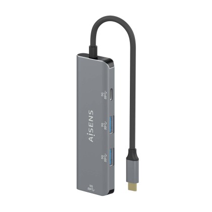 AISENS A109-0762 hub di interfaccia USB 3.2 Gen 1 (3.1 Gen 1) Type-C 5000 Mbit/s Grigio