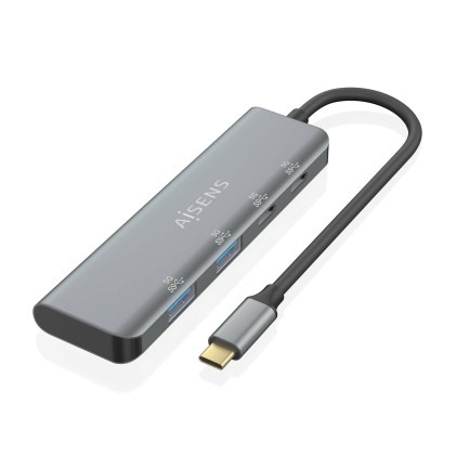 AISENS A109-0763 hub di interfaccia USB 3.2 Gen 1 (3.1 Gen 1) Type-C 5000 Mbit/s Grigio