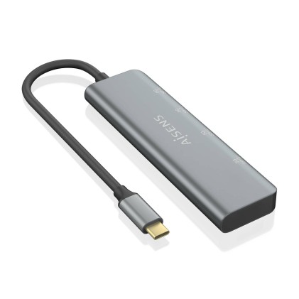 AISENS A109-0763 hub di interfaccia USB 3.2 Gen 1 (3.1 Gen 1) Type-C 5000 Mbit/s Grigio