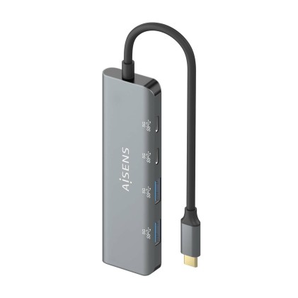 AISENS A109-0763 hub di interfaccia USB 3.2 Gen 1 (3.1 Gen 1) Type-C 5000 Mbit/s Grigio