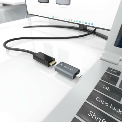 AISENS A109-0862 adattatore per inversione del genere dei cavi HDMI A USB C Grigio