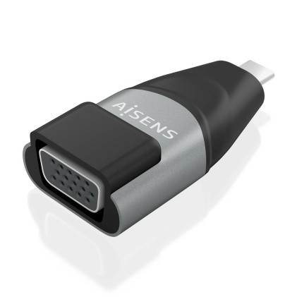 AISENS A109-0863 adattatore per inversione del genere dei cavi VGA USB C Nero, Grigio