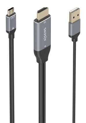 AISENS A109-0871 cavo e adattatore video 1,8 m HDMI + USB USB tipo-C Nero