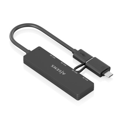 AISENS A109-0987 replicatore di porte e docking station per laptop Cablato USB 3.2 Gen 1 (3.1 Gen 1) Type-A + Type-C Nero