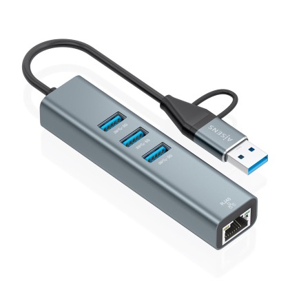 AISENS A109-1033 replicatore di porte e docking station per laptop Cablato USB 3.2 Gen 1 (3.1 Gen 1) Type-C Grigio
