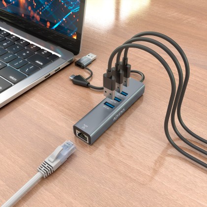 AISENS A109-1033 replicatore di porte e docking station per laptop Cablato USB 3.2 Gen 1 (3.1 Gen 1) Type-C Grigio