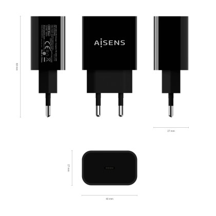 AISENS A110-0538 Caricabatterie per dispositivi mobili Nero Interno