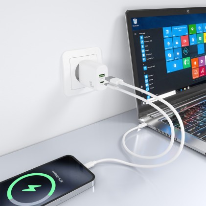 AISENS A110-0923 Caricabatterie per dispositivi mobili Fotocamera, MP3, MP4, Telefono cellulare, Navigatore, Computer portatile, Console portatile, Smartphone, Tablet, Universale Bianco AC Ricarica rapida Interno