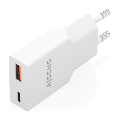 AISENS A110-1002 Caricabatterie per dispositivi mobili Smartphone, Telefono cellulare, Tablet, GPS, MP3, MP4, Console portatile, Universale Bianco AC Ricarica rapida Interno