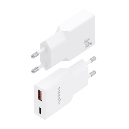 AISENS A110-1002 Caricabatterie per dispositivi mobili Smartphone, Telefono cellulare, Tablet, GPS, MP3, MP4, Console portatile, Universale Bianco AC Ricarica rapida Interno